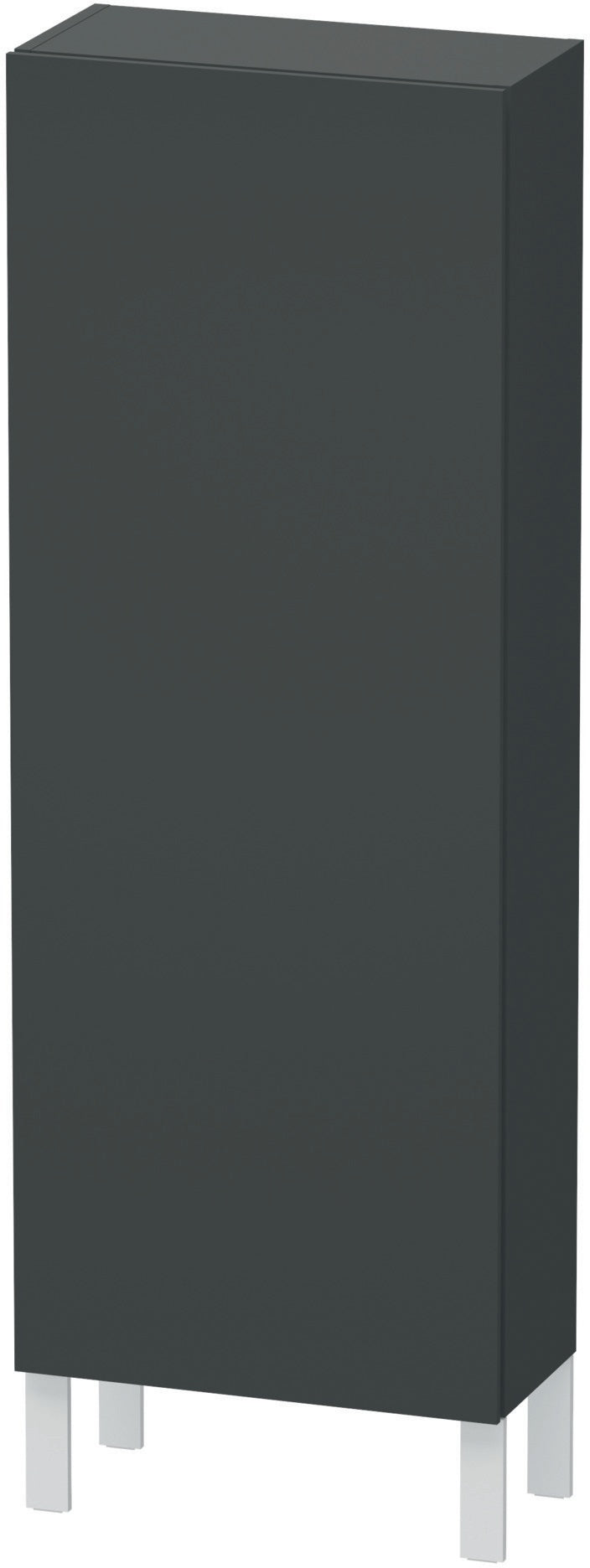 Duravit L-Cube Halbhochschrank 500 mm, 1 Tür links, betongrau matt, wandhängend, Soft-Close