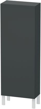 Duravit L-Cube Halbhochschrank 500 mm, 1 Tür links, betongrau matt, wandhängend, Soft-Close