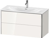 Duravit XSquare Waschtischunterbau 1010 mm mit 2 Schubkästen in Steingrau Matt – wandhängend