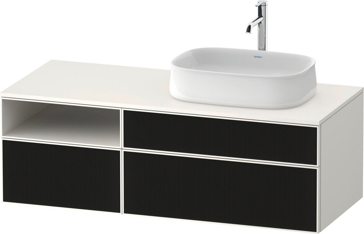 DURAVIT Zencha Konsolenwaschtischunterbau 1300 mm Eiche Anthrazit mit 2 Auszügen