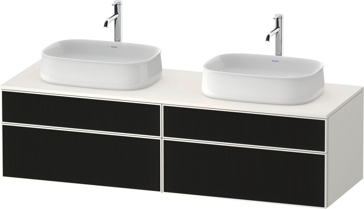 DURAVIT Zencha Konsolen-Waschtischunterbau 1600 mm Eiche Anthrazit mit 2 Auszügen