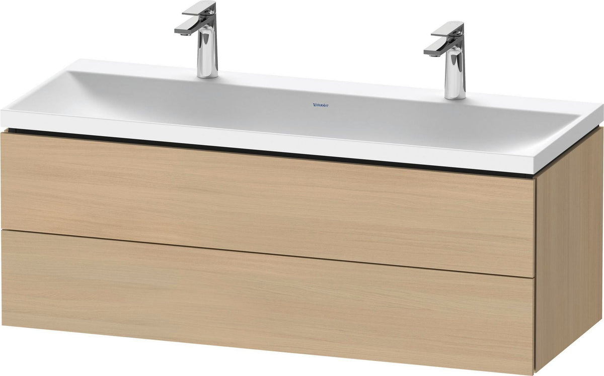 DURAVIT L-Cube Waschtischset 1200x480x480 mm, Eiche, 2 Schubkästen, wandhängend, Tip-on