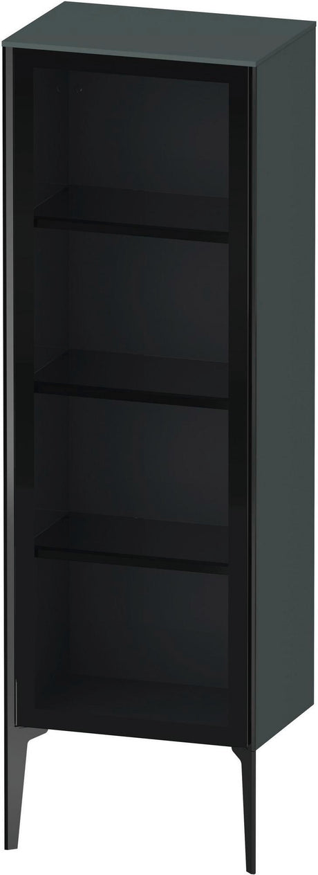 DURAVIT XViu Halbhochschrank 500 mm mit Glastür in dolomiti grey hochglanz – wandhängend, Soft-Close, Tip-On