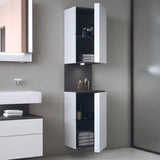 DURAVIT Qatego Hochschrank 400 mm, 2 Türen, weiß Hochglanz, Eiche Schw. Matt