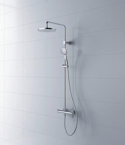 DURAVIT Wave Duschsystem mit Keramikmischsystem, Chrom – Hand- & Kopfbrause