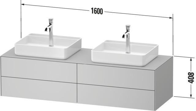 Duravit White Tulip Waschtischunterbau 1600 mm Nussbaum links von Philippe Starck