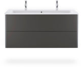 Duravit XSquare Waschtischunterbau 1210 mm, 2 Schubkästen, Graphit Matt – Wandhängend mit Tip-On