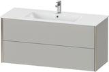 Duravit XViu Waschtischunterbau wandhängend 1210 mm, 2 Schubkästen, champagner matt/weiß matt