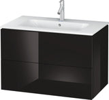 Duravit L-Cube Waschtischunterbau 820 mm taupe matt mit 2 Schubkästen und Tip-On-Technik