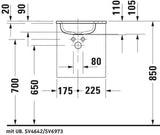 DURAVIT Sivida Möbelwaschtisch 410x300mm DuroCast Plus Weiß Seidenmatt 1 Hahnloch ohne Überlauf
