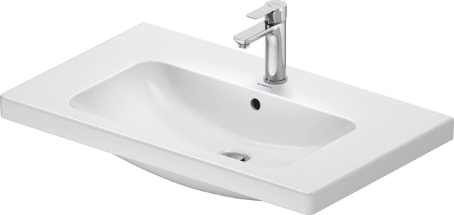 Duravit D-Code 2.0 Waschtisch 800mm mit Überlauf, 1 Hahnloch, Weiß – Wandhängend
