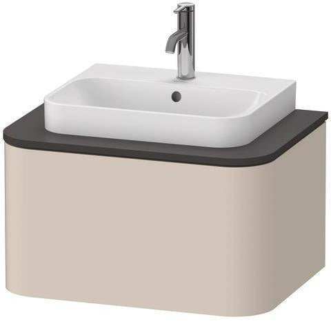 Duravit Waschtischunterbau Happy D.2 Plus 650 mm taupe supermatt mit Tip-On-Technik