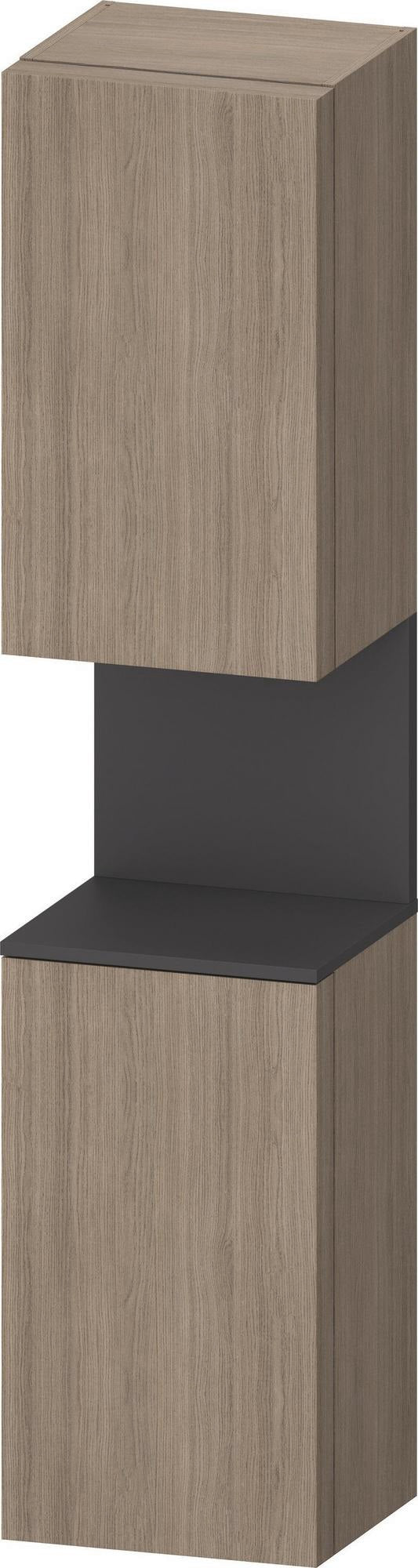 DURAVIT Qatego Hochschrank 400x360x1760 mm Eiche Terra Matt mit 2 Türen und Tip-on Technik