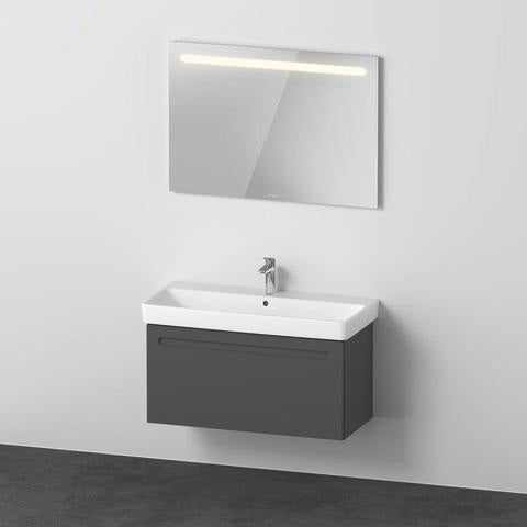 Duravit No.1 Möbel-Set 1000x450mm mit Waschtisch, Unterbau, Spiegel und LED-Beleuchtung in Graphit Matt