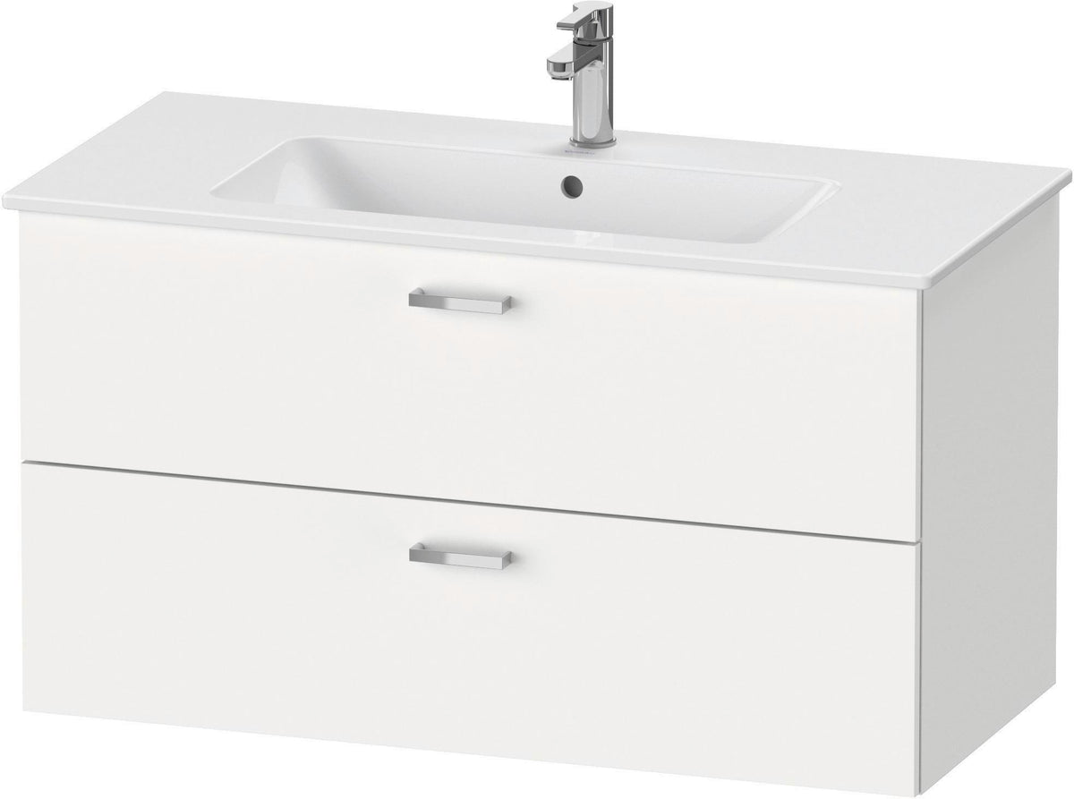 Duravit XBase Waschtischunterbau wandhängend 600 mm, 2 Schubkästen, weiß matt, Soft-Close
