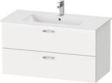 Duravit XBase Waschtischunterbau wandhängend 600 mm, 2 Schubkästen, weiß matt, Soft-Close