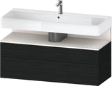 Duravit Qatego Waschtischunterbau 1190 mm – Weiß Matt mit Eiche Schwarz Nische, 1 Auszug, LED