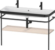 DURAVIT Happy D.2 c-bonded Waschtischset 1175 mm mit Metallkonsole, Taupe seidenmatt
