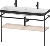 DURAVIT Happy D.2 c-bonded Waschtischset 1175 mm mit Metallkonsole, Taupe seidenmatt