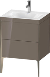 DURAVIT XViu c-bonded Waschtischunterbauset 610x600x480 mm, 2 Auszüge, champagner matt / dolomiti grey
