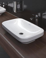 DURAVIT DuraStyle Aufsatzbecken 600 mm weiß mit WonderGliss – ohne Hahnloch, ohne Überlauf
