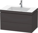 Duravit L-Cube c-bonded Waschtischset 800 mm mit Vero Air, 2 Schubkästen, Graphit Matt