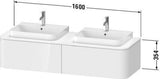 Duravit Happy D.2+ Konsolenwaschtischunterbau 1600 mm taupe supermatt mit Tip-On Technik