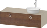 DURAVIT White Tulip Waschtischunterbau 1300 mm, 1 Auszug, Nussbaum/Taupe Hochglanz, wandhängend