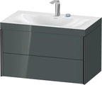 grau / m.Viu,2Schk.,503x800x480mm 2Hl,schwarz m./dolom.grey hgl, Rahmen C / dolomiti grey hochglanz