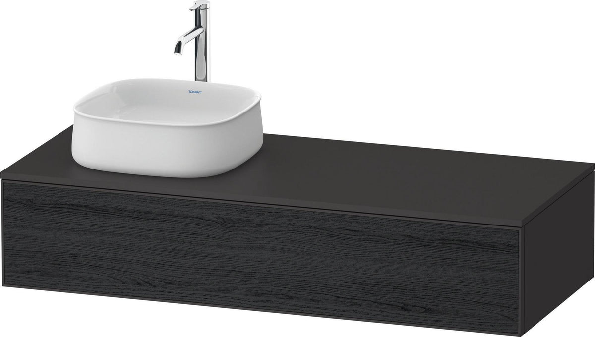 DURAVIT Zencha Konsolen-Waschtischunterbau 1300 mm Eiche Anthrazit mit Auszug