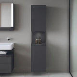 DURAVIT Qatego Hochschrank 400 mm, 2 Türen, weiß Hochglanz, Eiche Schw. Matt