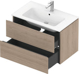 DURAVIT L-Cube Waschtischunterbau wandhängend 820 mm Amerikanisch Nussbaum, 2 Schubkästen