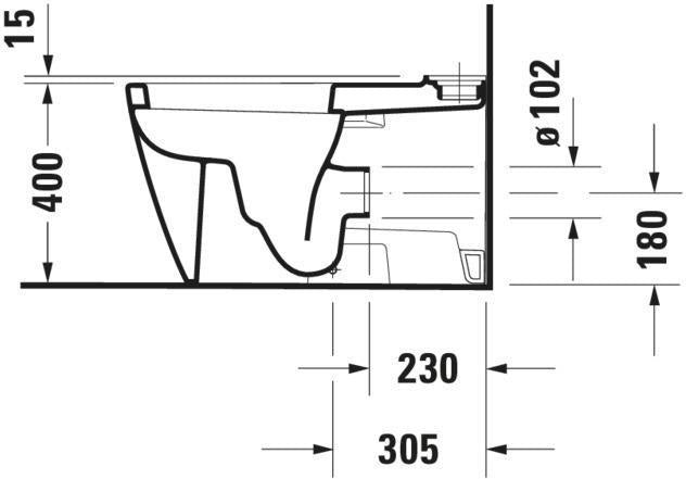 DURAVIT Stand-WC Kombi Starck 2, 725 mm, weiß – für SensoWash Dusch-WC