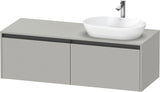 Duravit Ketho.2 Konsolen-Waschtischunterbau 1400 mm Betongrau Matt mit 2 Auszügen