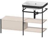 Duravit Waschtischset Happy D.2 Plus 1200x490mm Taupe Supermatt mit Hahnloch