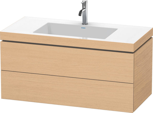 DURAVIT L-Cube c-bonded Waschtischset 1000 mm Eiche Natur mit 2 Schubkästen und Tip-On-Technik