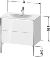 Duravit Waschtischunterbau XVIU 810x831x480mm 2 Auszüge Chaos-matt