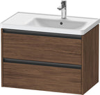 nussbaum dunkel / 2 Schubkästen / Waschtischunterbau