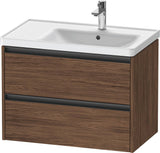 DURAVIT Ketho.2 Waschtischunterbau 784 mm wandhängend, betongrau matt, 2 Schubkästen, Becken rechts