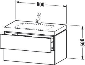 Duravit Waschtischset L-CUBE 800x480mm mit Vero Air Waschtisch und 2 Schubkästen