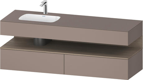 DURAVIT Qatego Einbauwaschtisch mit Konsolenwaschtischunterbau 1600 mm Eiche Terra & Weiß Matt