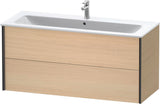 Duravit XViu Waschtischunterbau wandhängend 1210 mm, 2 Schubkästen, champagner matt/weiß matt
