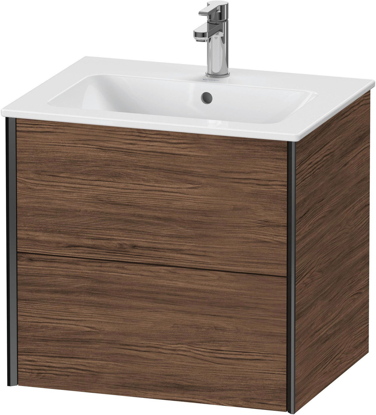 DURAVIT XViu Waschtischunterbau wandhängend 610 mm, 2 Schubkästen, weiß matt – ohne Griff, mit Tip-On-Technik