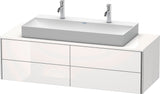 DURAVIT XSquare Waschtischunterbau 1400 mm, 4 Schubkästen, betongrau matt, wandhängend