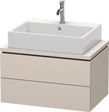 Duravit L-Cube Waschtischunterbau 720x477mm taupe supermatt mit 2 Schubkästen, Tip-On-Technik und Siphonausschnitt