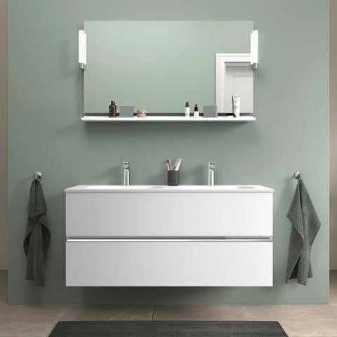 DURAVIT Sivida Spiegel 1250x650x36 mm mit LED, Dimmfunktion und Sensorschalter – Chrom/Weiß Matt