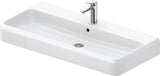 DURAVIT Qatego Aufsatzwaschtisch 1000 mm geschliffen mit Hahnlochbank, weiß