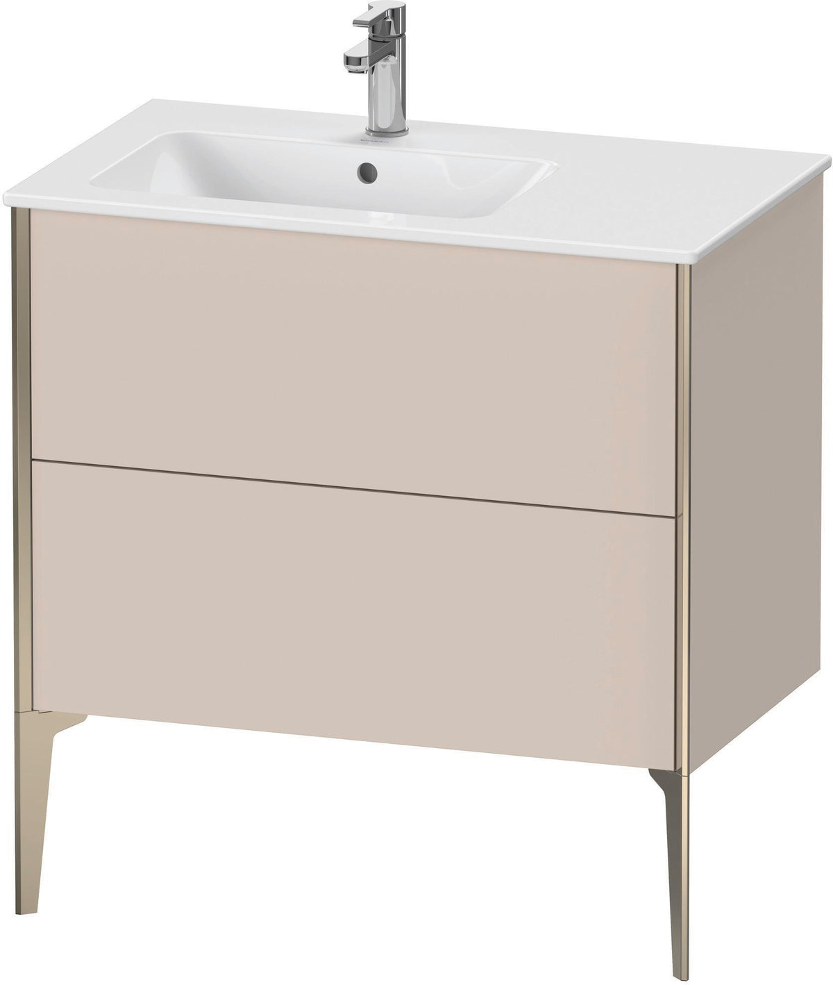 Duravit XViu Waschtischunterbau bodenstehend 810 mm mit 2 Auszügen, weiß matt, Tip-On Technik