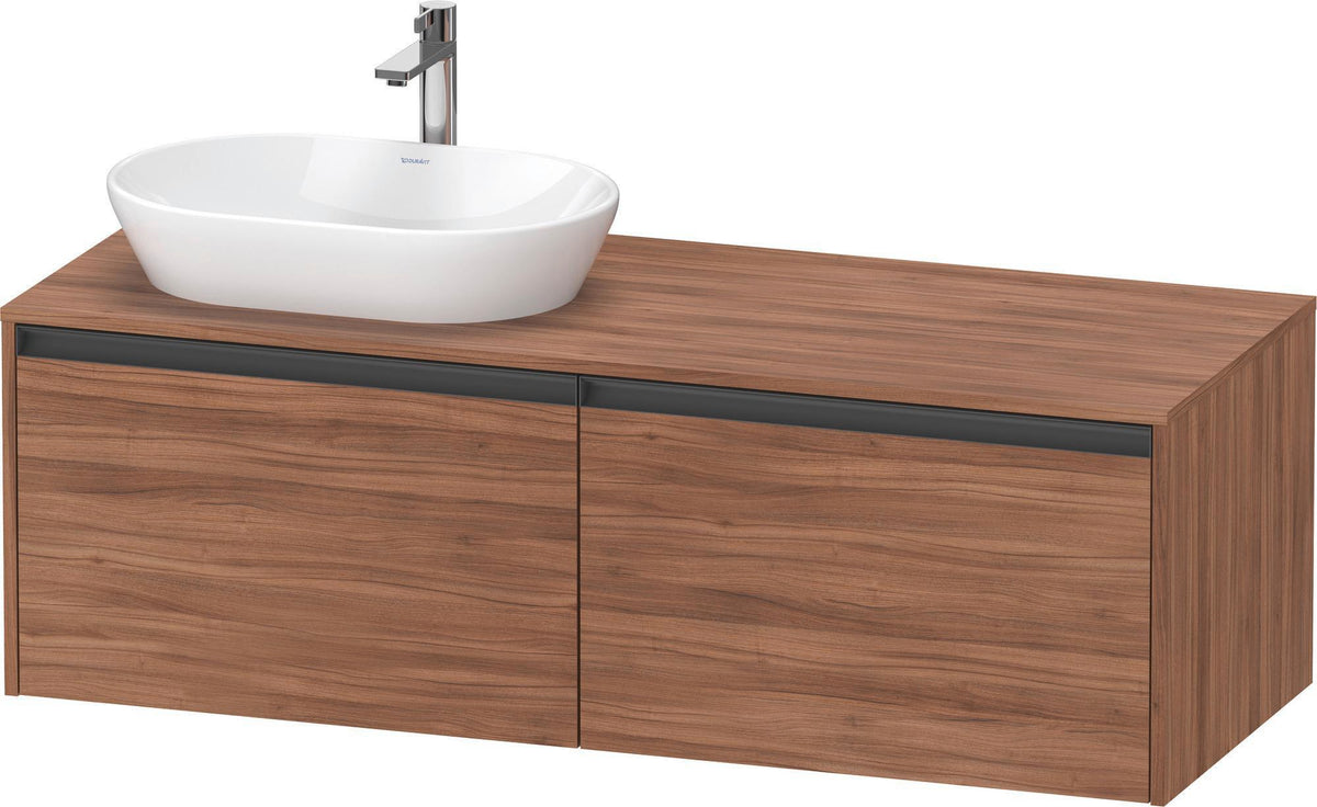 Duravit Ketho.2 Konsolen-Waschtischunterbau 1400 mm Betongrau Matt mit 2 Auszügen