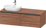 Duravit Ketho.2 Konsolen-Waschtischunterbau 1400 mm Betongrau Matt mit 2 Auszügen